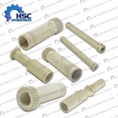 Spare parts are available for liquid food packaging equipment, including filling valves, rubber rollers, and lifting cylinders